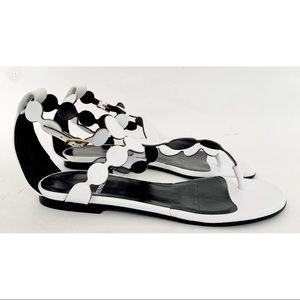 Pierre Hardy black/white leather sandal Sz 5